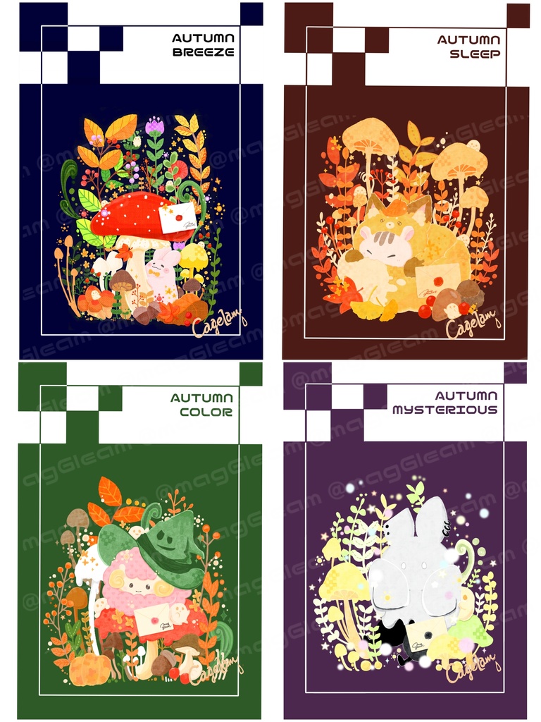 【4種類セット】autumn collection【ポストカード】
