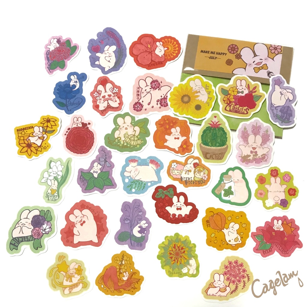 【全12種類】フレークシール*MAKE ME HAPPY!【ぷにょんと季節のお花】