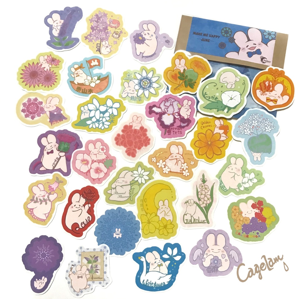 【全12種類】フレークシール*MAKE ME HAPPY!【ぷにょんと季節のお花】