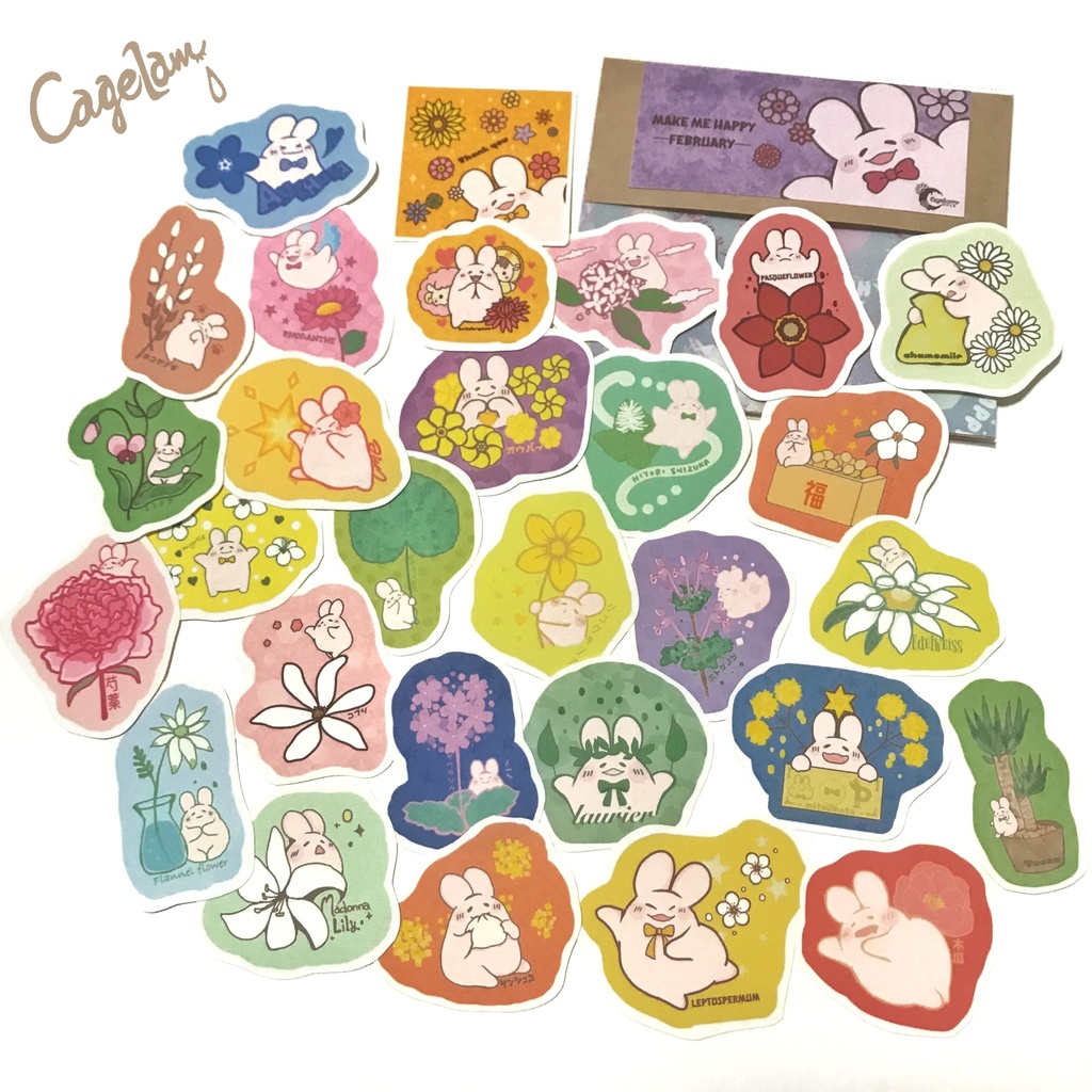 【全12種類】フレークシール*MAKE ME HAPPY!【ぷにょんと季節のお花】