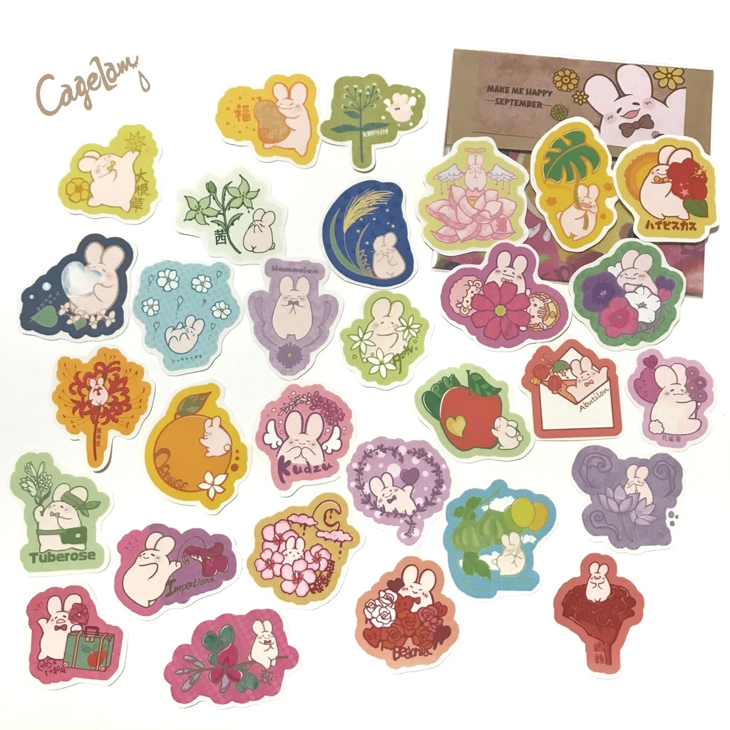 【全12種類】フレークシール*MAKE ME HAPPY!【ぷにょんと季節のお花】