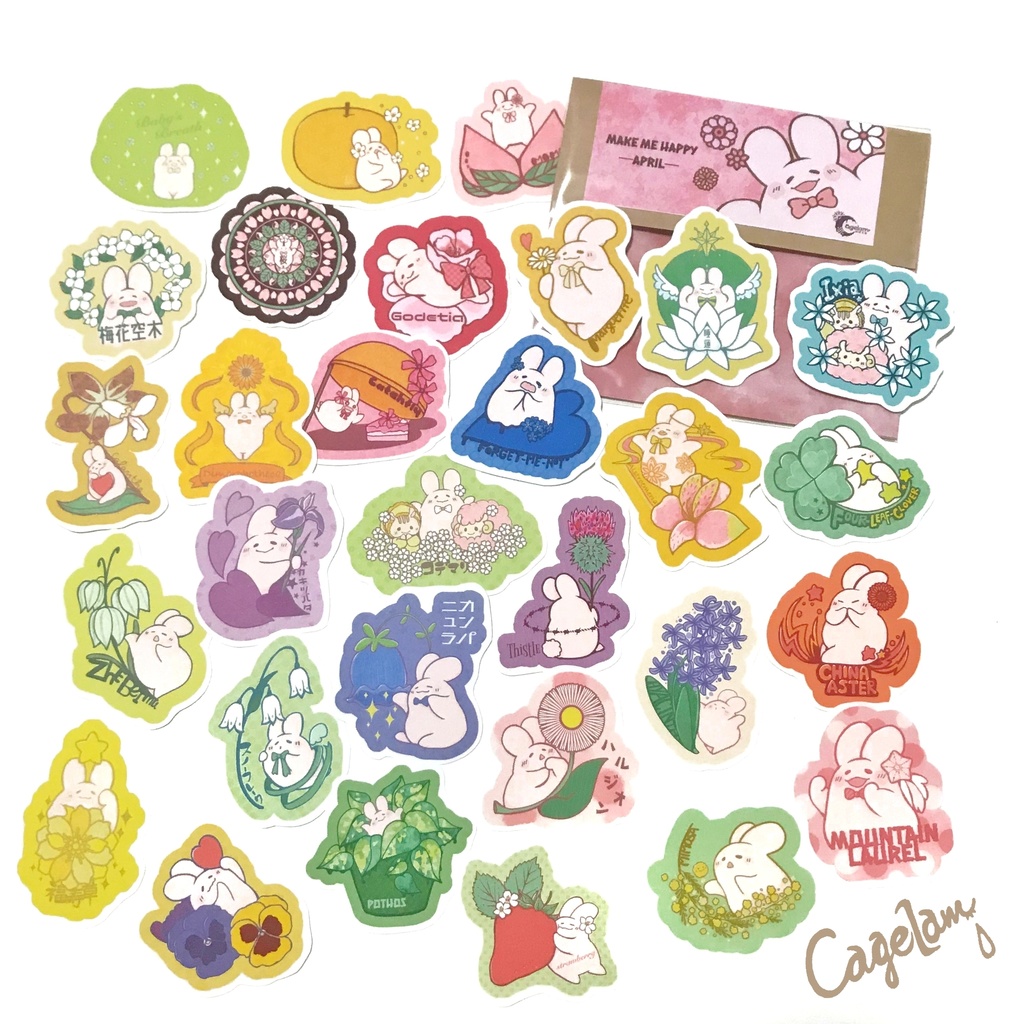 【全12種類】フレークシール*MAKE ME HAPPY!【ぷにょんと季節のお花】