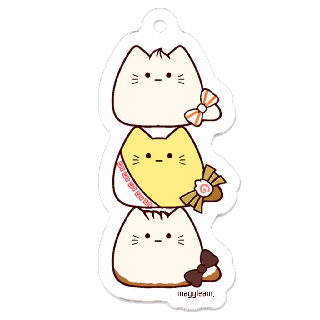 【アクリルキーホルダー】3連ファーファー(中華ver.)