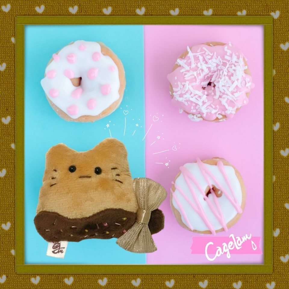 【No.171:チョコドーナツ】ファーファー【手のひらサイズぬいぐるみ】