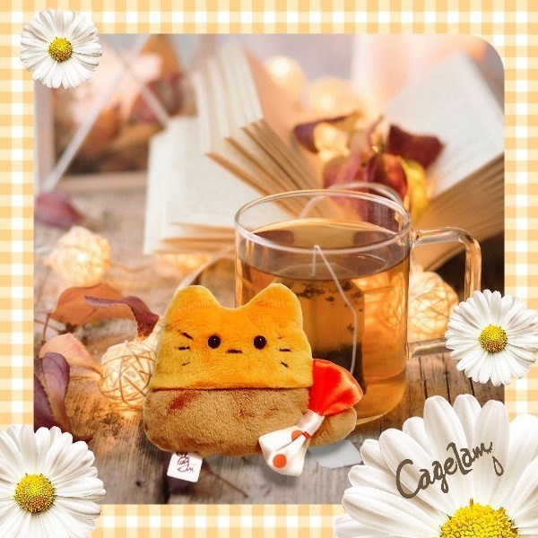 【No.260:オレンジティー】ファーファー【手のひらサイズぬいぐるみ】