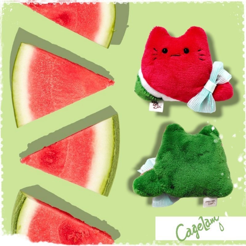 【No.352:スイカちゃん】ファーファー【手のひらサイズぬいぐるみ】