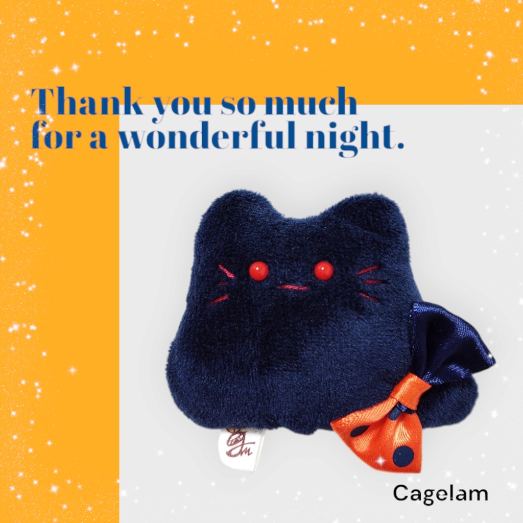 【No.414:宵猫】ファーファー【手のひらサイズぬいぐるみ】