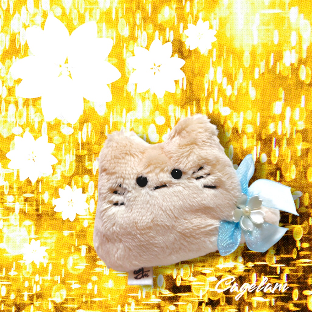 【🤎🌸ベージュ*No.440:祝桜】ファーファー【手のひらサイズぬいぐるみ】