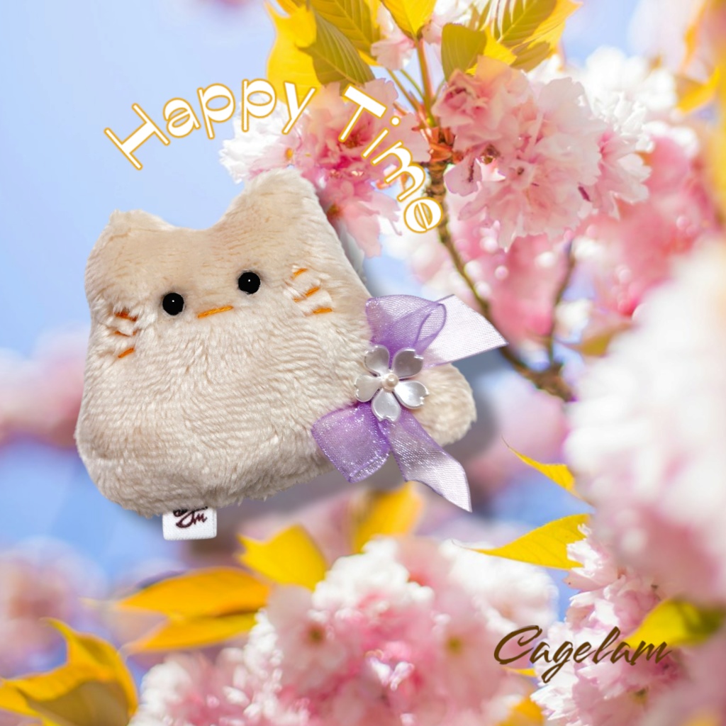 【No.441:春薫】ファーファー【手のひらサイズぬいぐるみ】