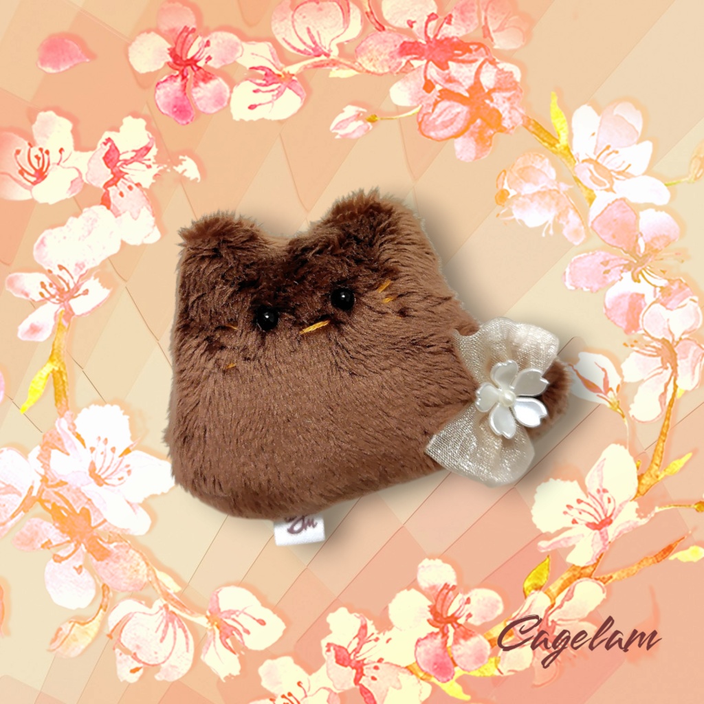 【No.443:冬桜】ファーファー【手のひらサイズぬいぐるみ】