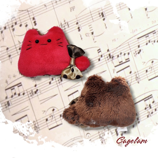 【No.465:レッドカカオ】ファーファー【手のひらサイズぬいぐるみ】