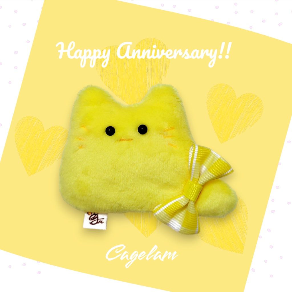 【No.491:イエローシェリ】ファーファー【手のひらサイズぬいぐるみ】