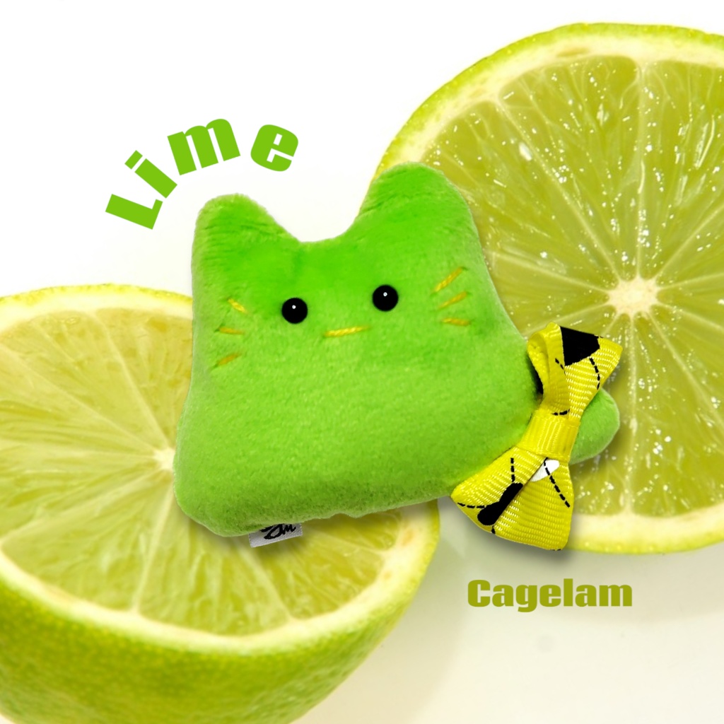 【No.543:ピュアライム】ファーファー【手のひらサイズぬいぐるみ】