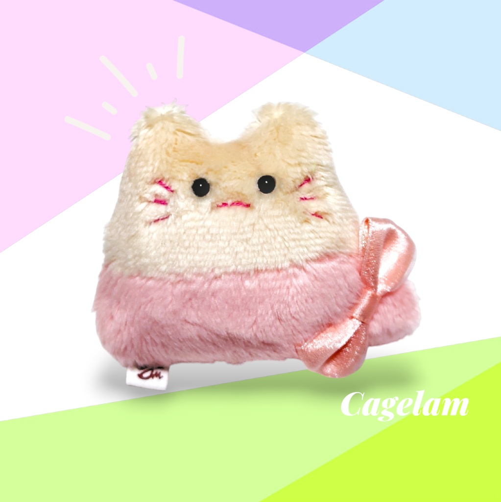 【No.546:春桃】ファーファー【手のひらサイズぬいぐるみ】