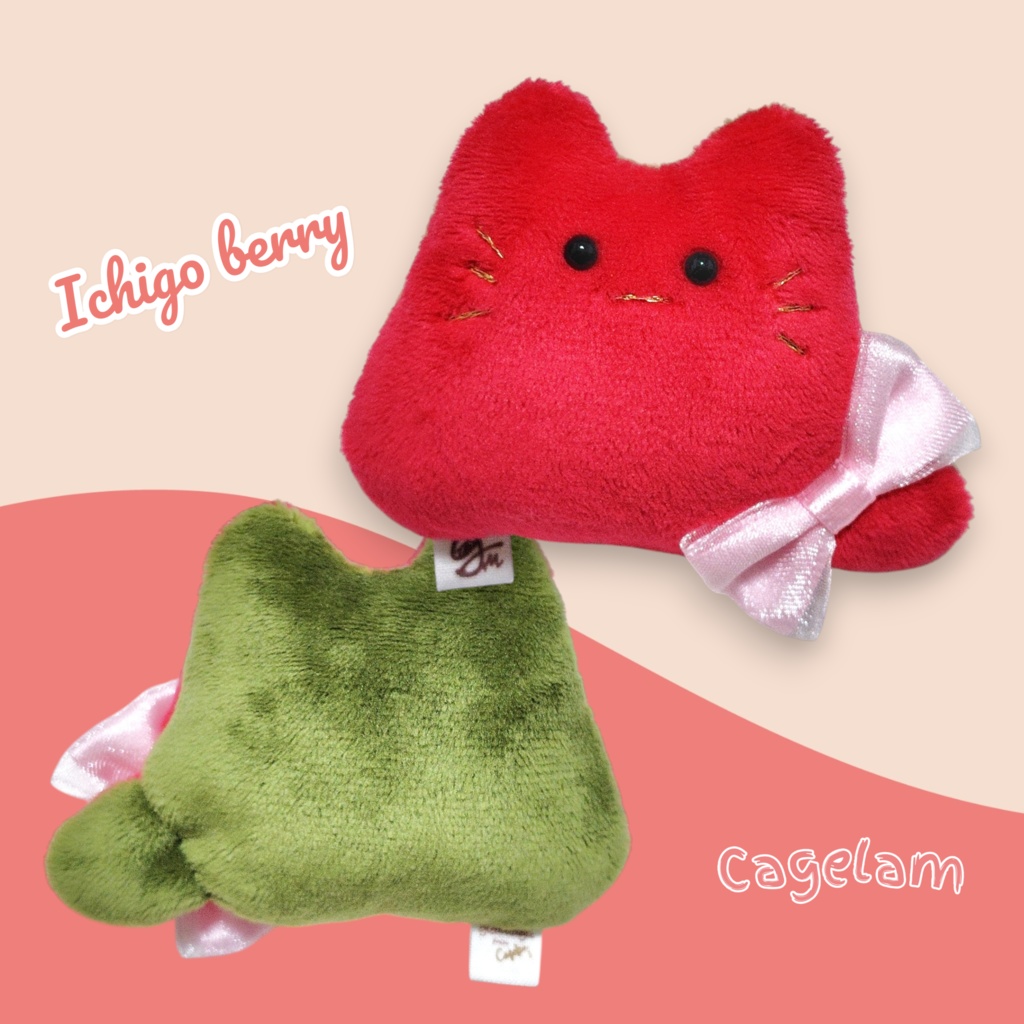 【No.557:いちごべりー】ファーファー【手のひらサイズぬいぐるみ】