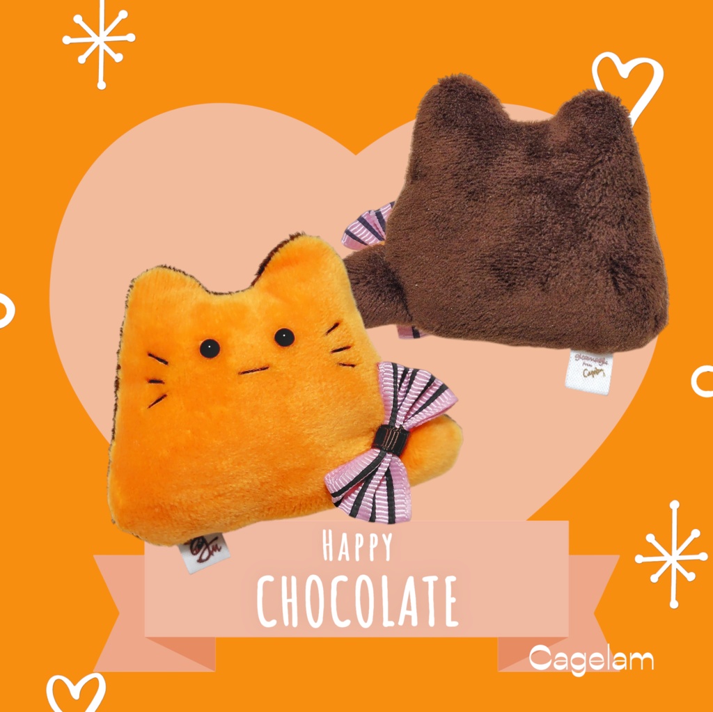 【No.560:チョコ·オレンジ】ファーファー【手のひらサイズぬいぐるみ】