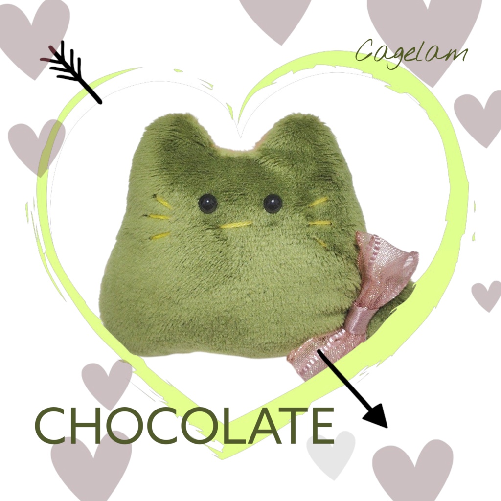 【No.563:チョコ·マッチャ】ファーファー【手のひらサイズぬいぐるみ】