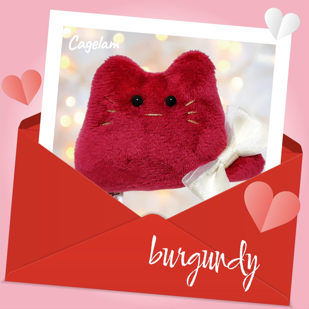 【No.565:バーガンディ】ファーファー【手のひらサイズぬいぐるみ】