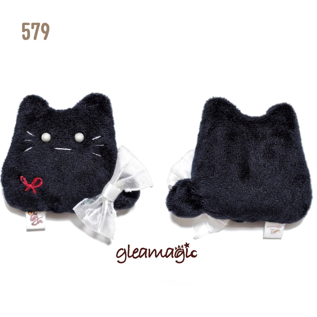 【No.579:黒銀】ファーファー【手のひらサイズぬいぐるみ】