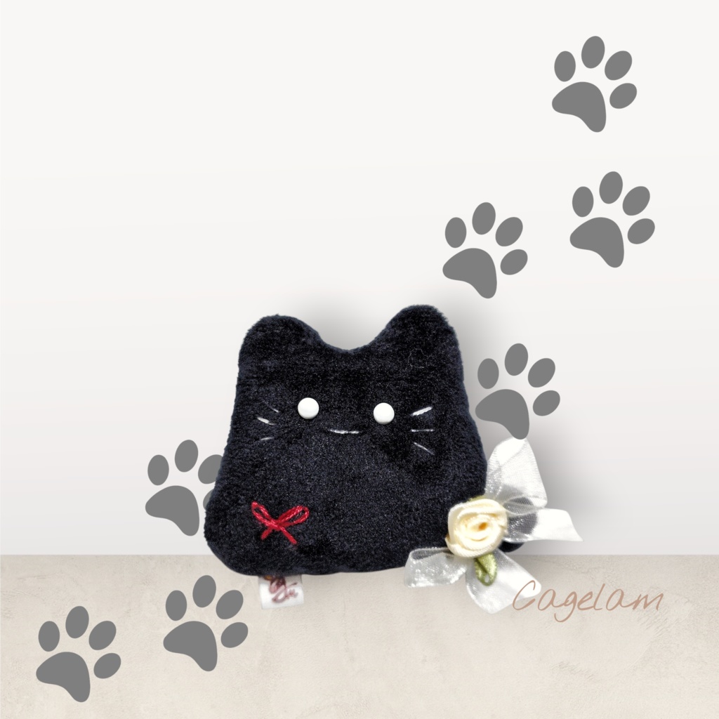 【No.580:黒咲】ファーファー【手のひらサイズぬいぐるみ】