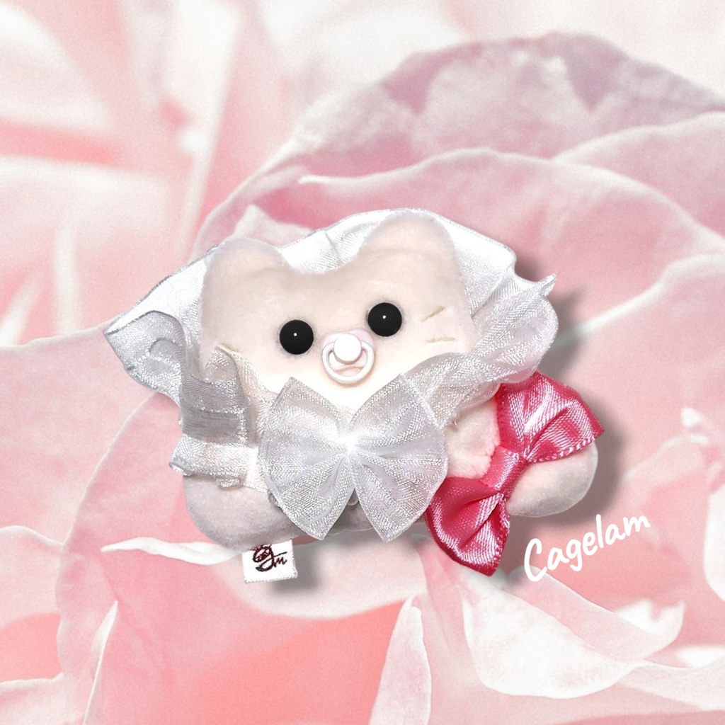 【No.586: ピンクベビー】ファーファー【手のひらサイズぬいぐるみ】