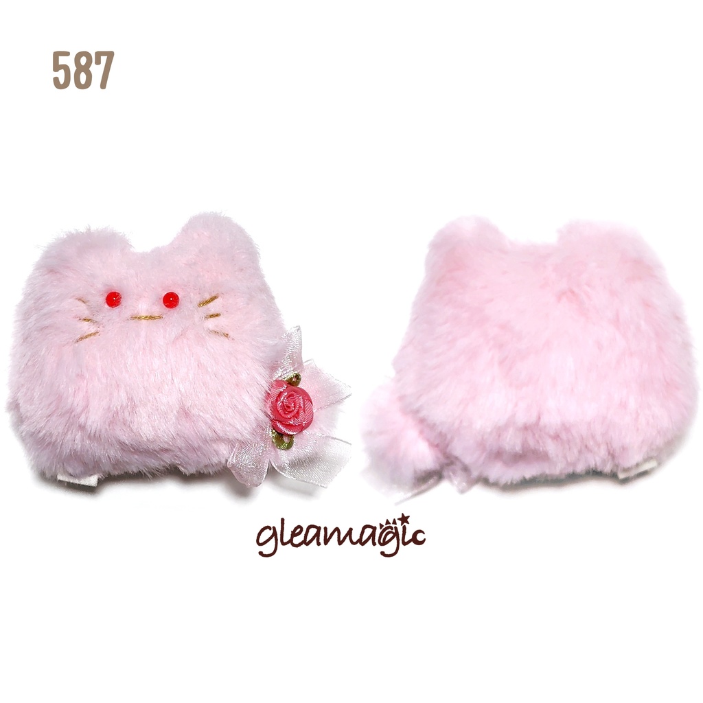 【No.587もこピンクさん: 】ファーファー【手のひらサイズぬいぐるみ】