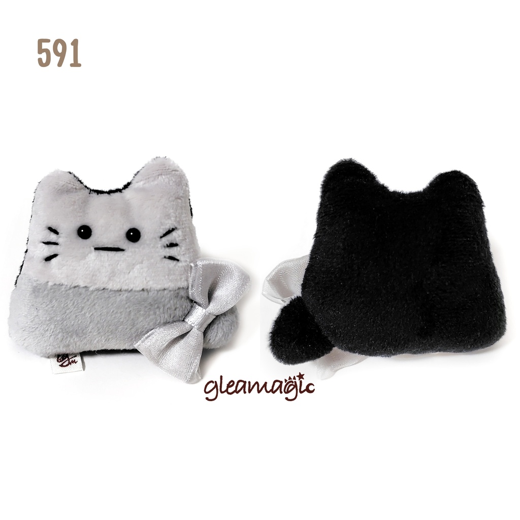 【No.591: モノクローム】ファーファー【手のひらサイズぬいぐるみ】