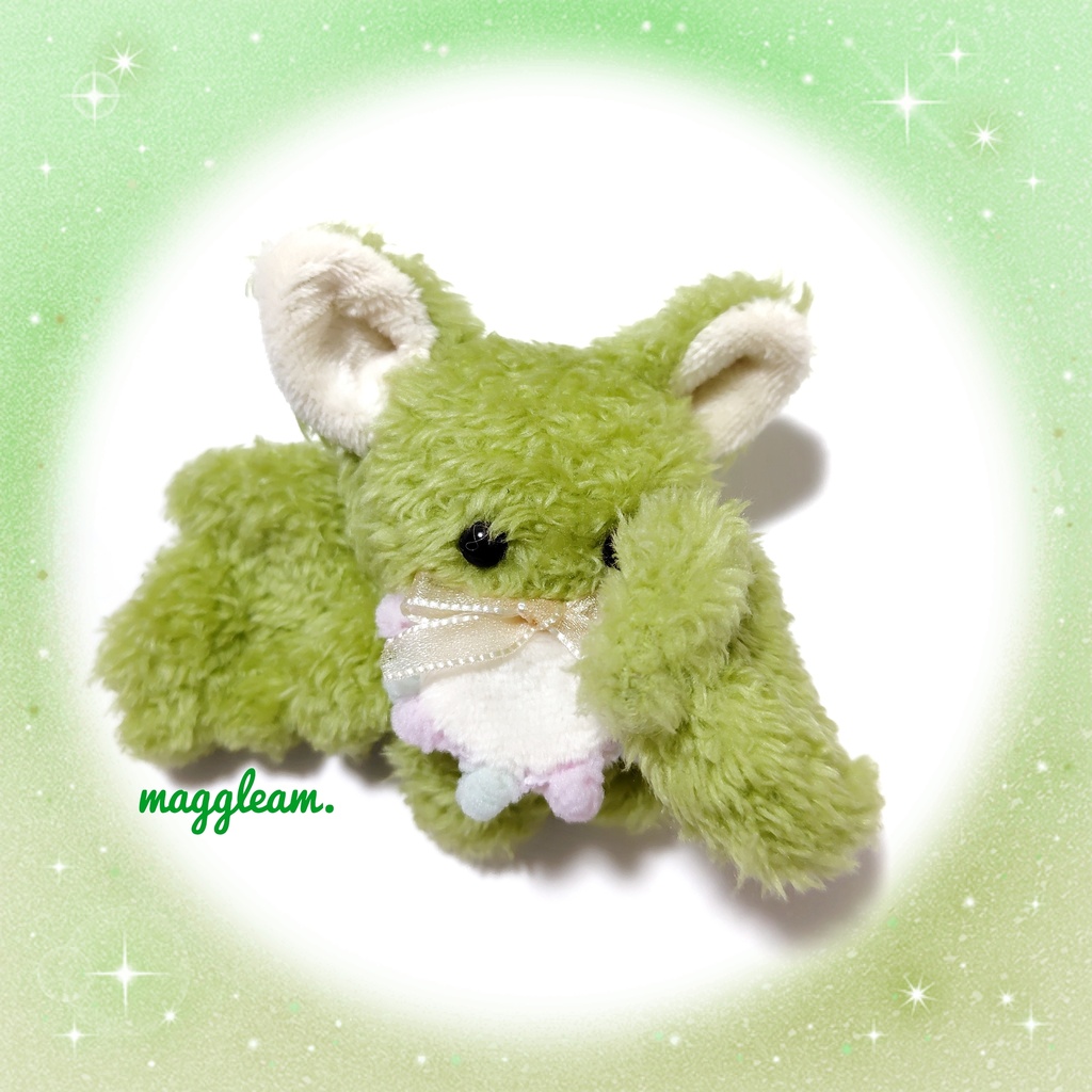 【💚004:おまっちゃみるく】コウモリベビー🦇🍼もるぴあ【手のひらサイズぬいぐるみ】