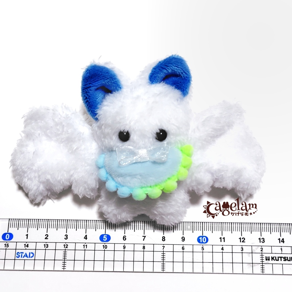 【🤍🩵019:るの】コウモリベビー🦇🍼もるぴあ【手のひらサイズぬいぐるみ】