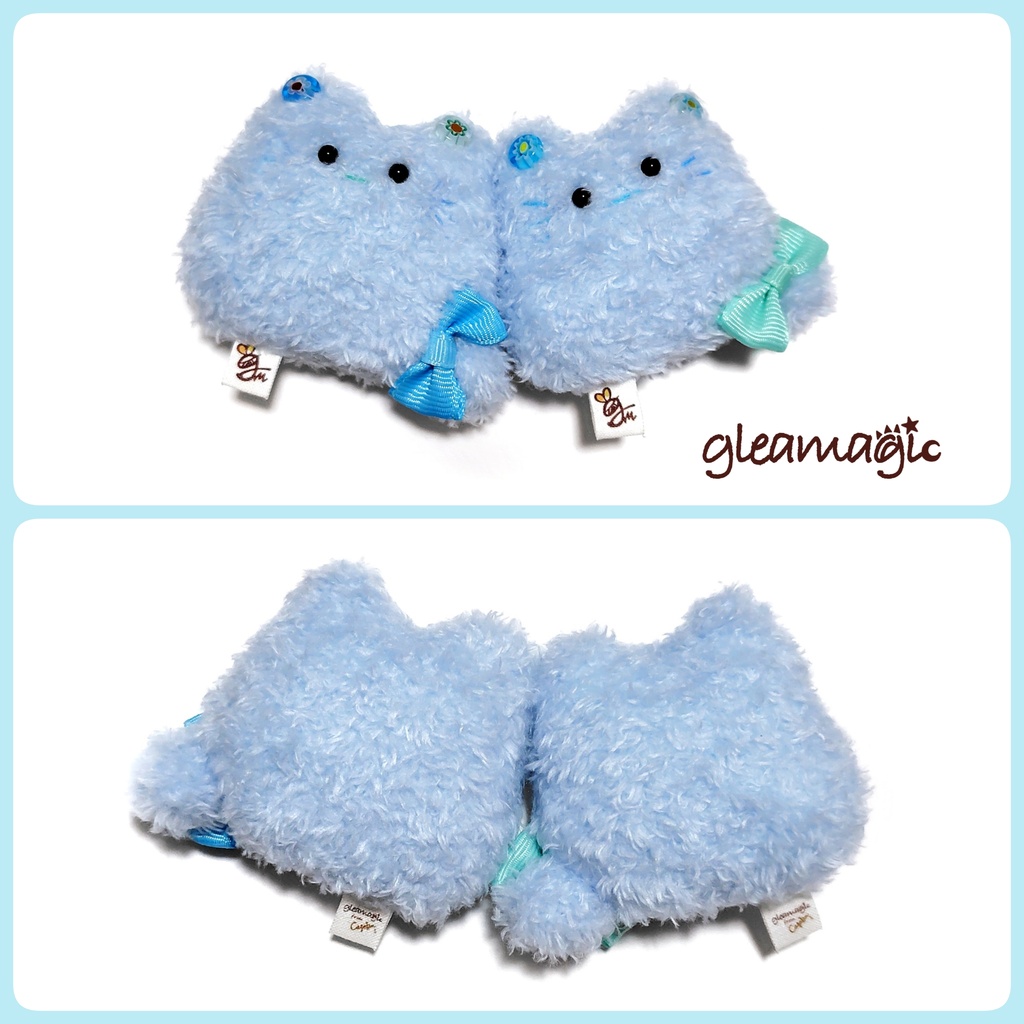 【👑ペアぬいぐるみ&限定シール】空色わたあめ∥手のひらサイズ ねこ