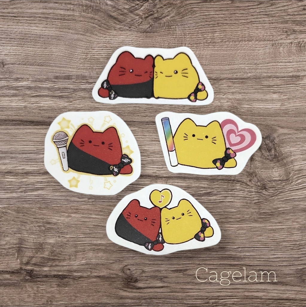 【👑ペアぬいぐるみ&限定シール】ラブロック🎸⚡️∥手のひらサイズ ねこ