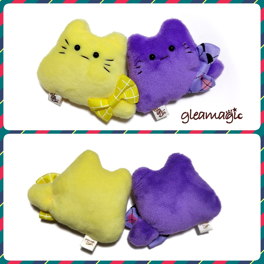 【👑ペアぬいぐるみ&限定シール】ライバル🧡💜∥手のひらサイズ ねこ