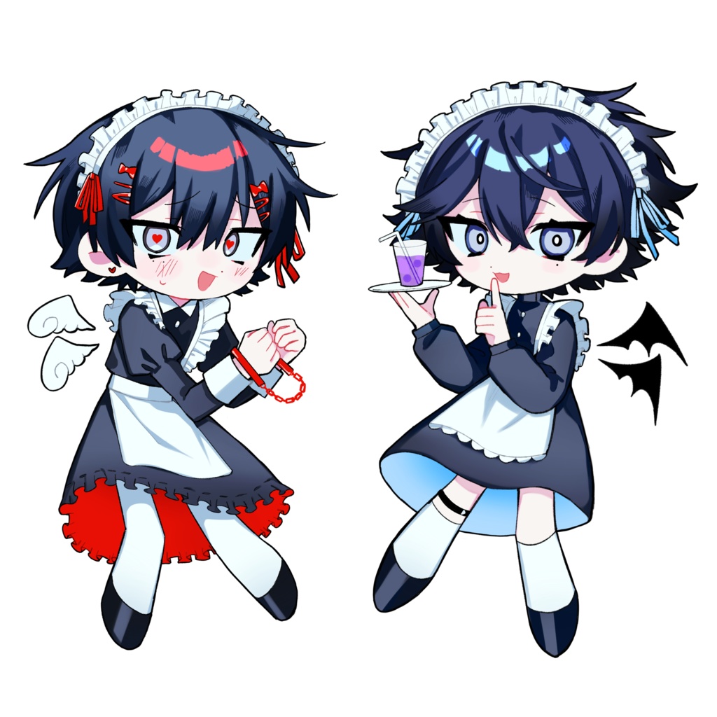 メイド男子のステッカー２種類セット