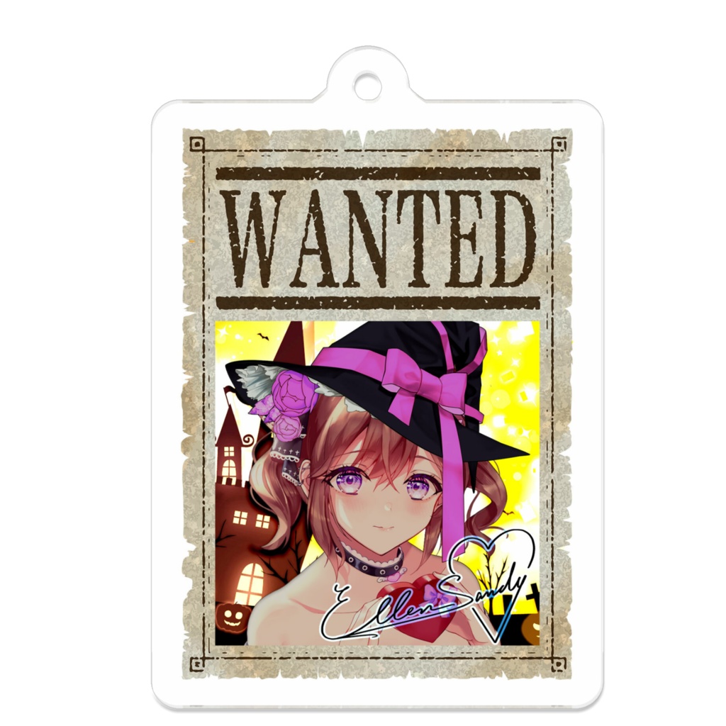 【WANTED風】サイン入りアクリルキーホルダー