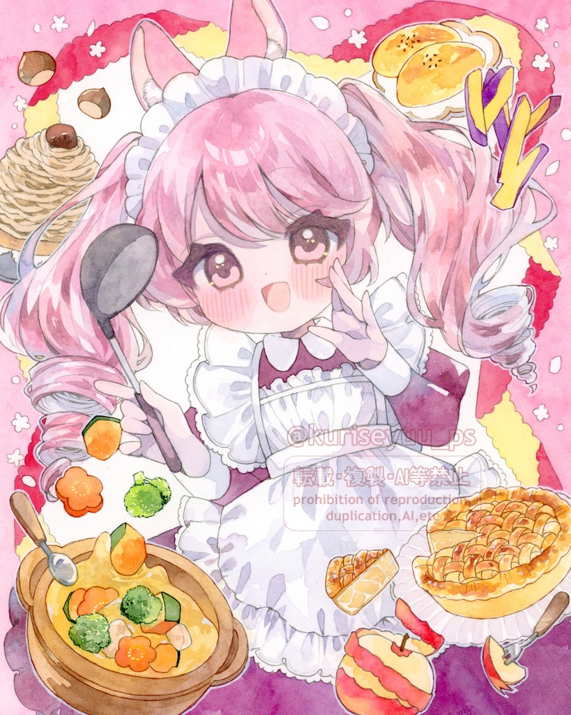 【額装原画】召し上がれ