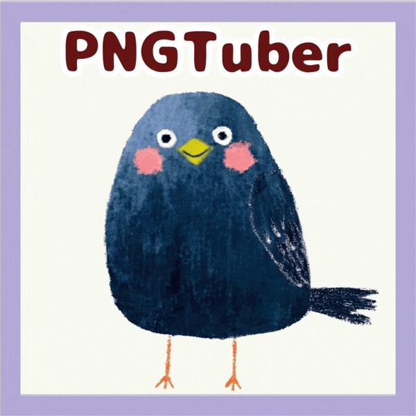 Veadotube対応 絵本風カラス PNGTuber素材 - 4表情セット / Watercolor Crow PNGTuber