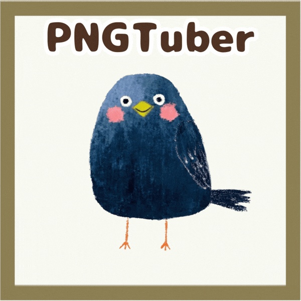 Veadotube対応 絵本風カラス PNGTuber素材 - 4表情セット / Watercolor Crow PNGTuber