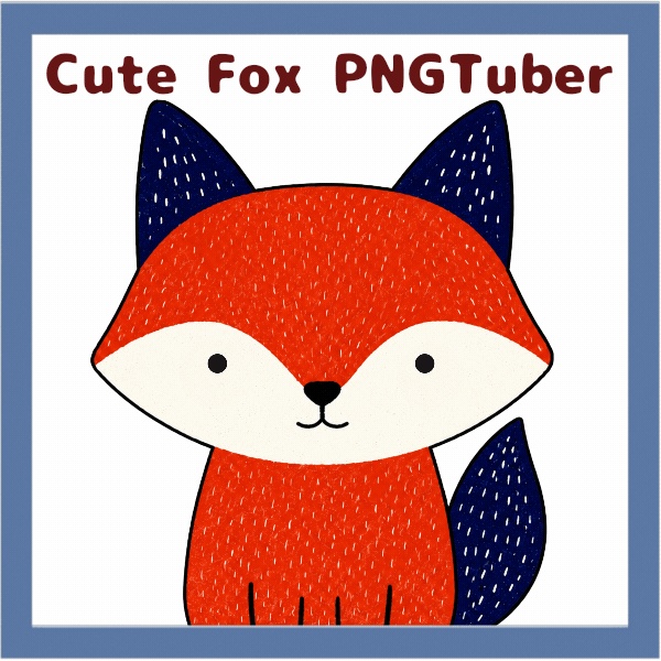 Veadotube対応 絵本風 キツネ PNGTuber素材 - 4表情セット / Fox PNGTuber - Cozy Avatar