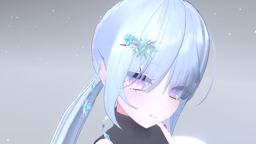 SnowFlowerAccessories:キラキラする雪の花のアクセサリー【VRC想定】