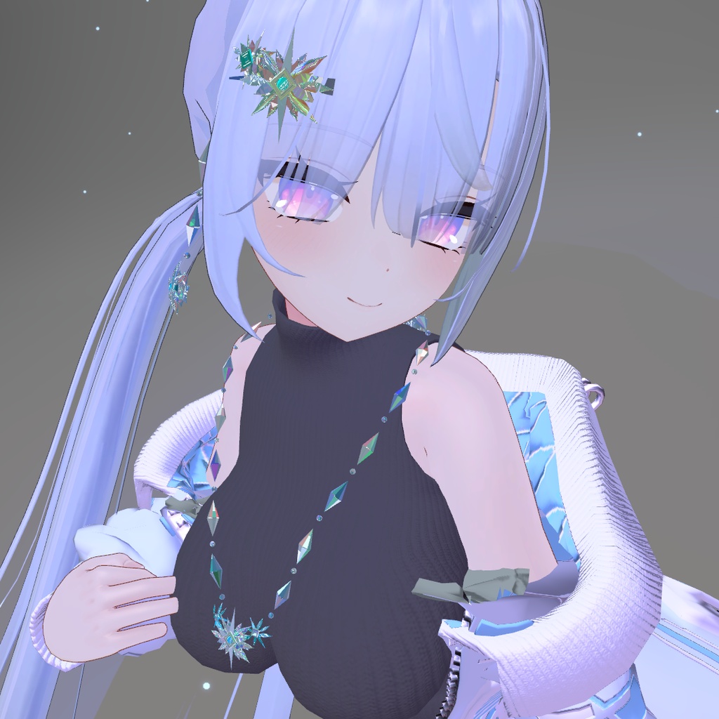 SnowFlowerAccessories:キラキラする雪の花のアクセサリー【VRC想定】