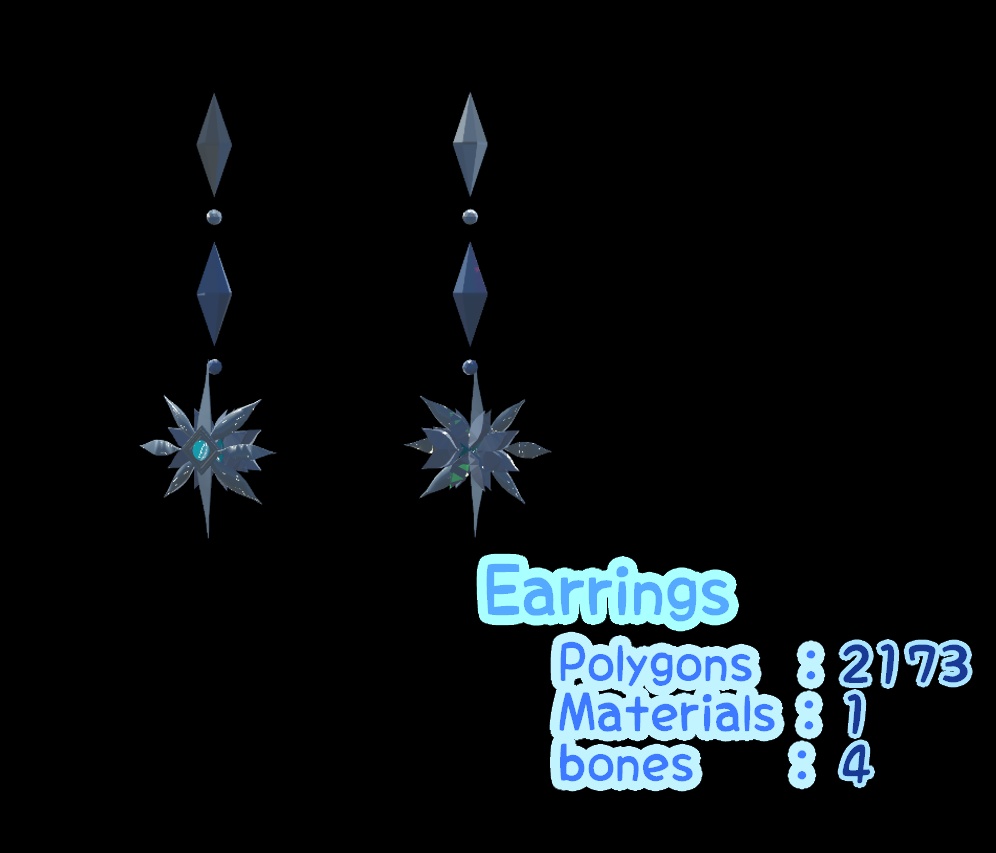 SnowFlowerAccessories:キラキラする雪の花のアクセサリー【VRC想定】