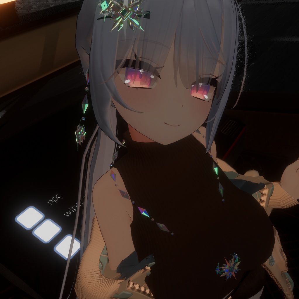 SnowFlowerAccessories:キラキラする雪の花のアクセサリー【VRC想定】