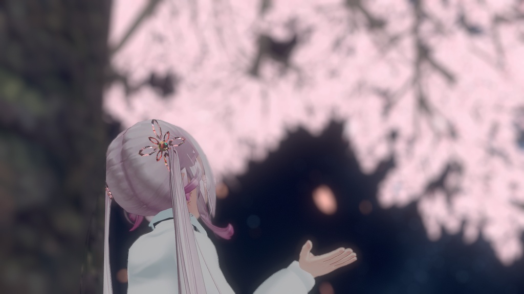 6Colors SakuraAccessories:6色のキラキラする桜の花のアクセサリーセット【VRC想定】