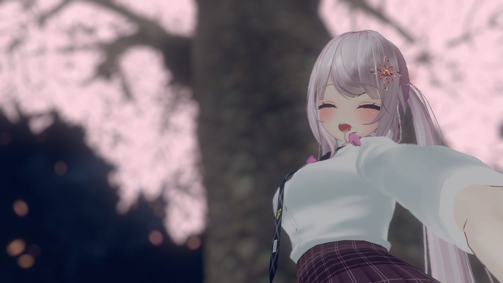 6Colors SakuraAccessories:6色のキラキラする桜の花のアクセサリーセット【VRC想定】