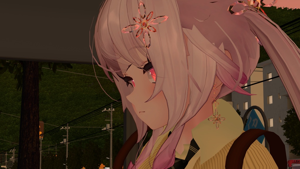 6Colors SakuraAccessories:6色のキラキラする桜の花のアクセサリーセット【VRC想定】