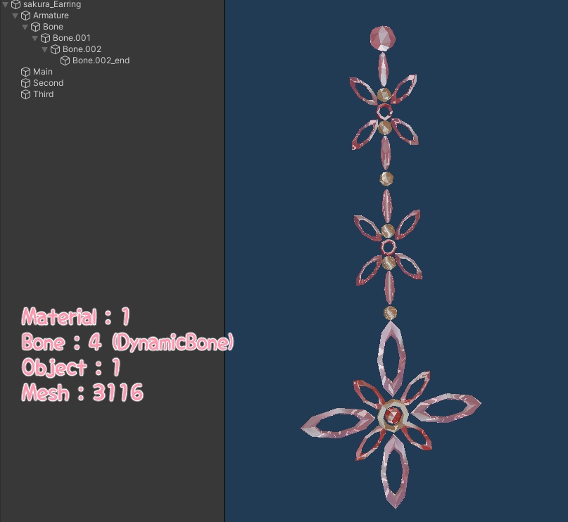 6Colors SakuraAccessories:6色のキラキラする桜の花のアクセサリーセット【VRC想定】