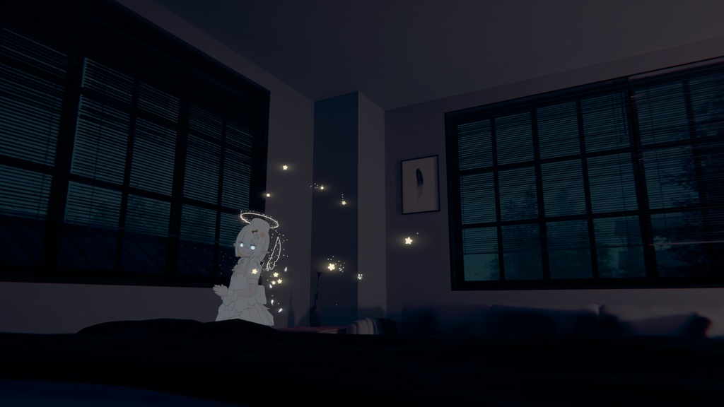 【VRChat向け】ちいさな天使と絵のお星さま【アクセセット】