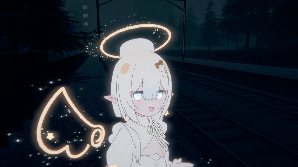 【VRChat向け】ちいさな天使と絵のお星さま【アクセセット】