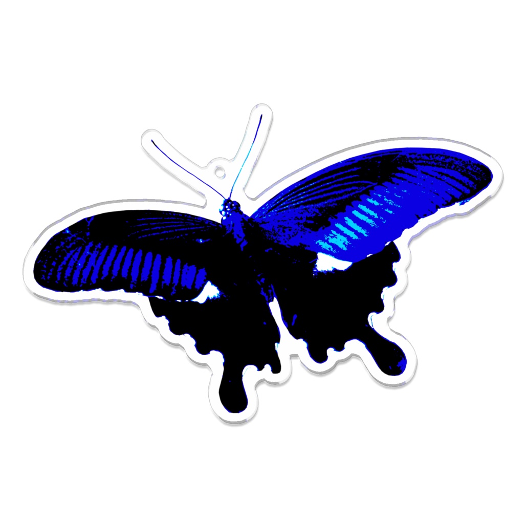概念蝶アクリルキーホルダー(青)