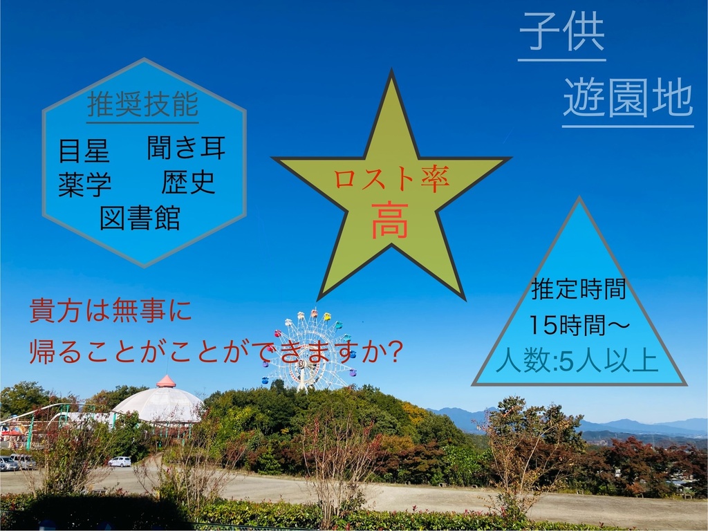 クトゥルフ神話TRPG6版(7版)【子供遊園地】